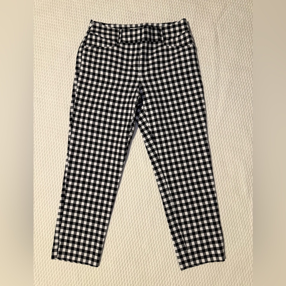 Loft Julie Pant in Black and White Check - Size 2